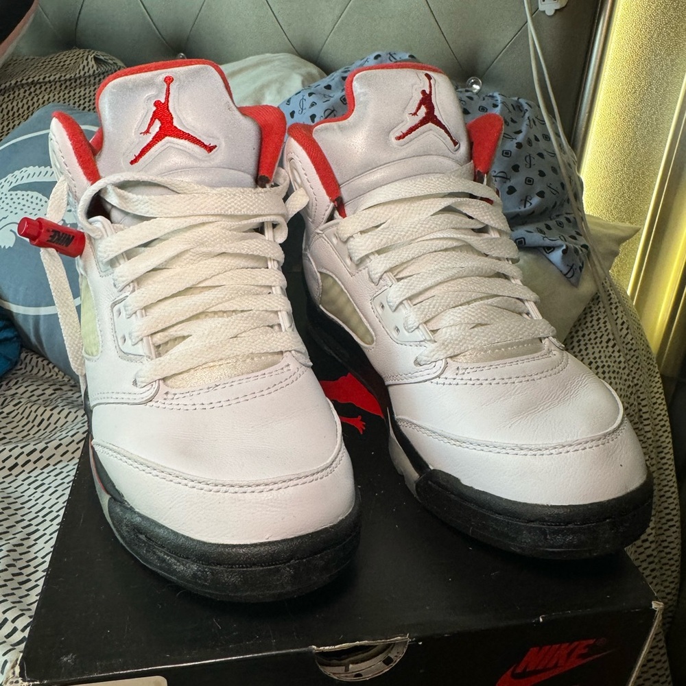 Nike Air Jordan Retro 5 White and Red